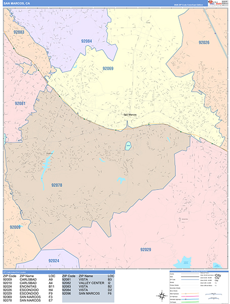 San Marcos Map Color Cast Style